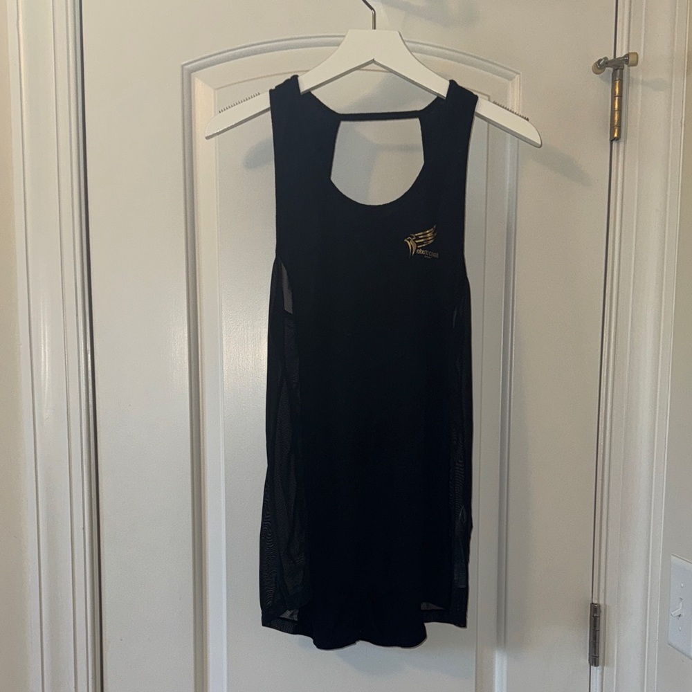 Roberto Cavalli Navy Tank Top with Gold Accent